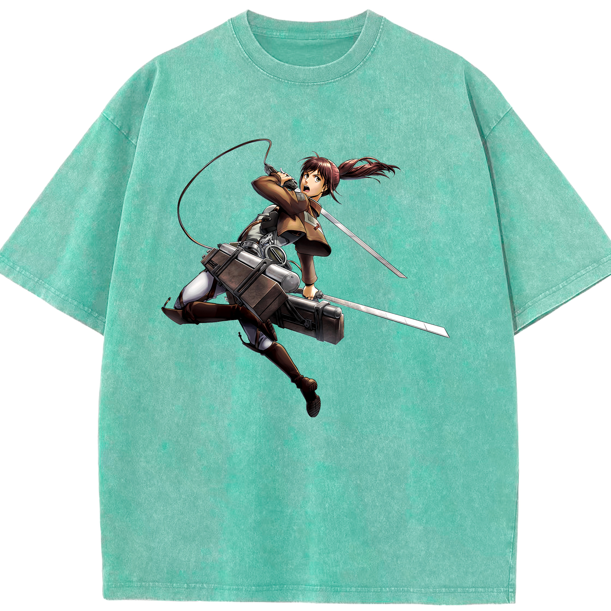 （画像用） 進撃の巨人 サシャ·ブラウス Attack on Titan Sasha Blaus 綿100% ヴィンテージ風 半袖Tシャツ（フロントプリント）